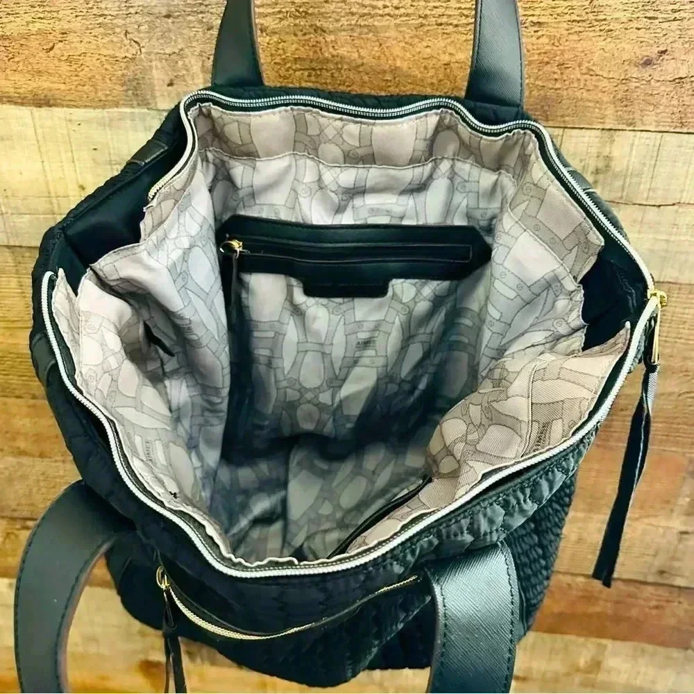 Aimee Kestenberg Quilted/Leather Large Tote